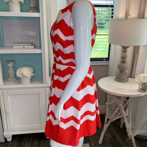 Just Taylor Dress Chevron Print Size 14 - Picture 5 of 8